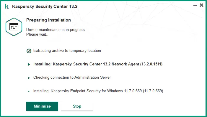 Kaspersky preparing installation