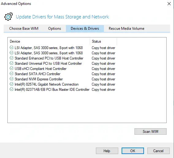 Macrium devices and drivers