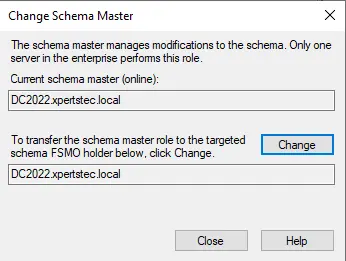 Migrate active directory change schema master