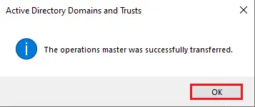 Operations master successfully transferred