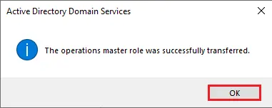 Operations master successfully transferred