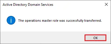 Operations master successfully transferred