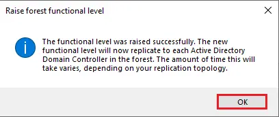 Raise forest functional level done