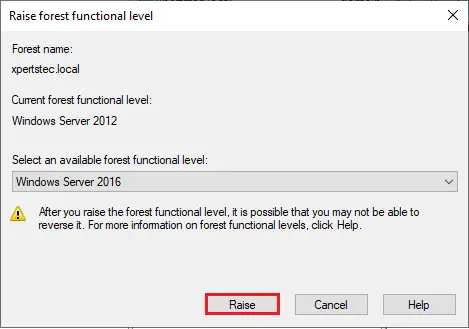 Raise forest functional level