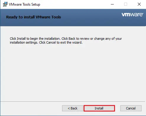 Ready to install VMware tools