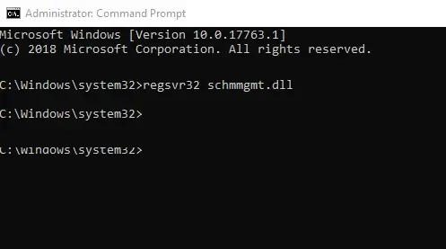 Regsvr32 schmmgmt.dll command