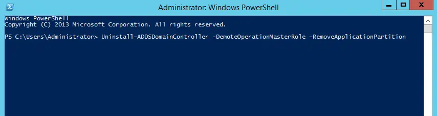 Remove domain controller PowerShell