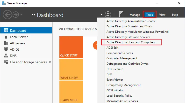 Server manager tools