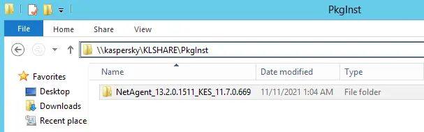 Windows explorer Kaspersky NetAgent