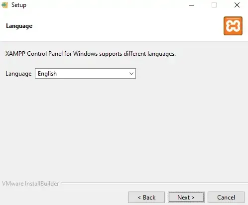 install xampp choose language