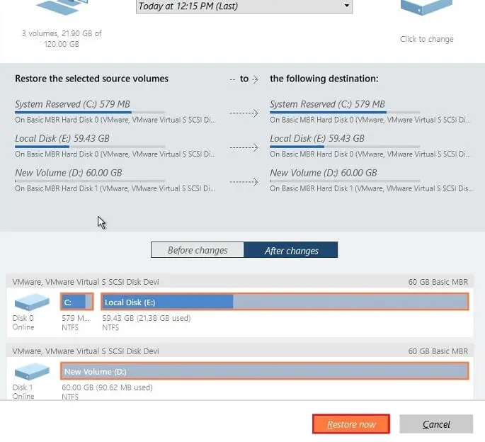 paragon backup restore