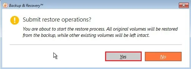 paragon submit restore operations