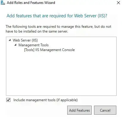 required features for web server iis