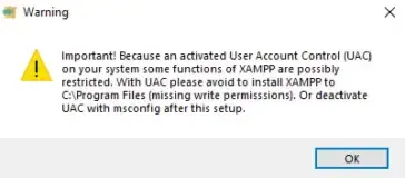 xampp are possible restricted
