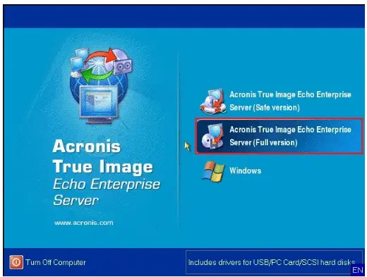 acronis true image echo enterprise server boot cd download
