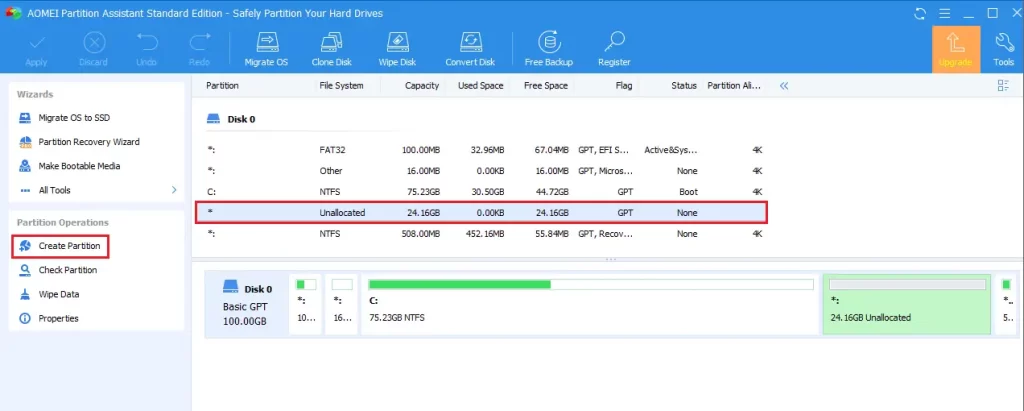 AOMEI partition assistant standard