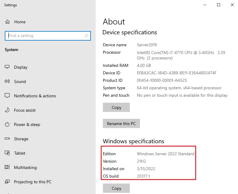 About device specifications