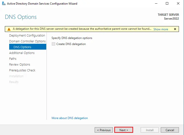 Active Directory domain services DNS