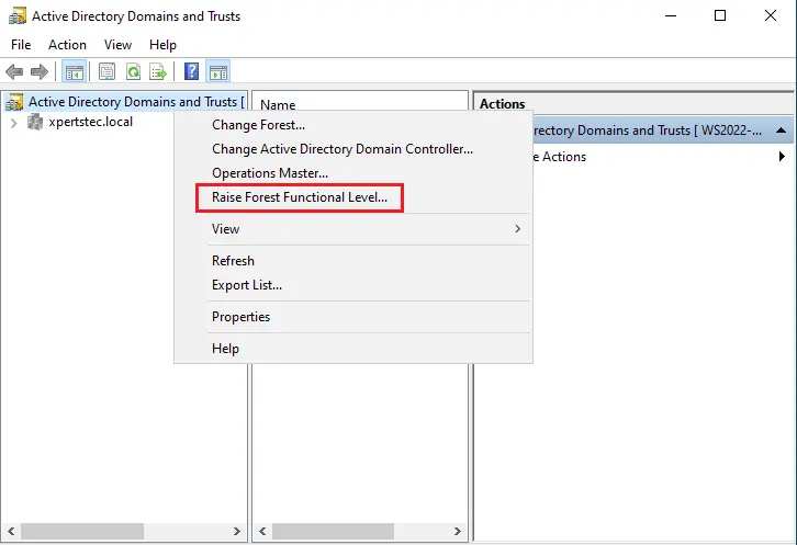 Active directory domain and trusts