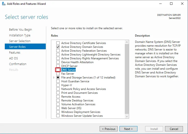 Active directory server roles