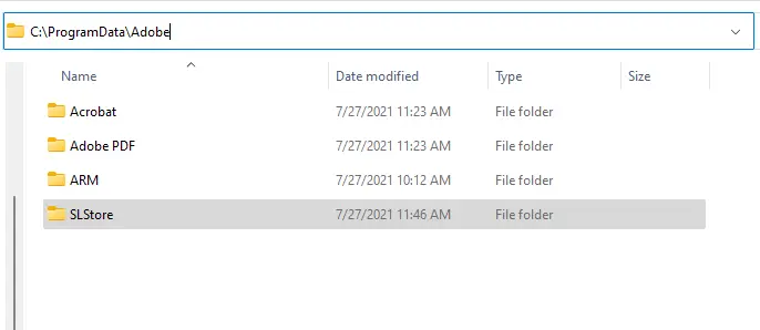Adobe slstore directory