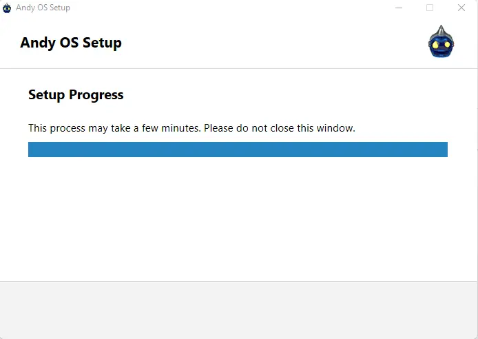 Andy OS setup progress