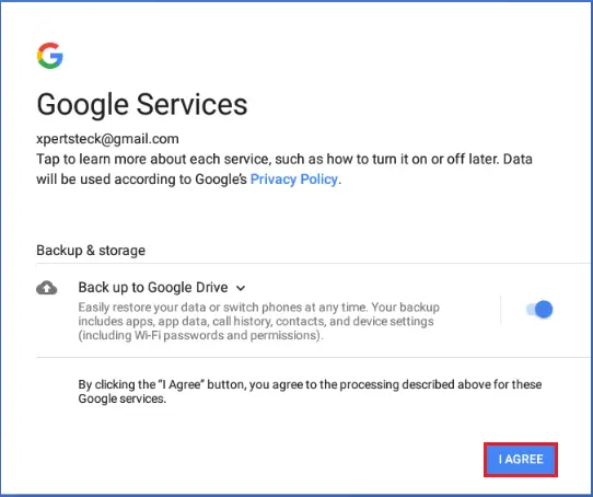 Andy agree Google services