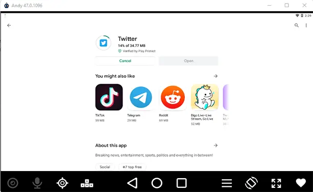 Andy emulator twitter download