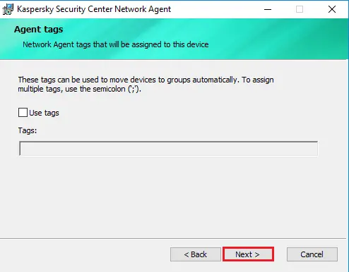 Assign tags to Network agent