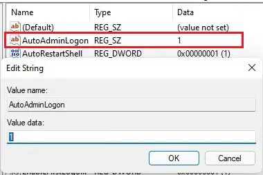 AutoAdminLogon value