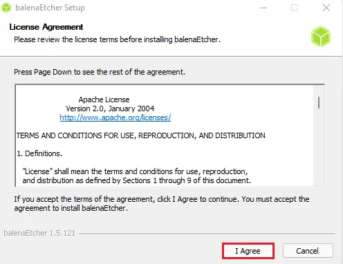 BalenaEtcher license agreement