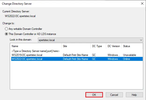 Change directory server