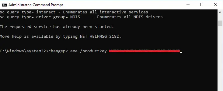 Changepk.exe /productkey cmd