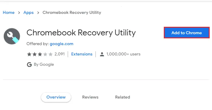 Chromebook recovery utility