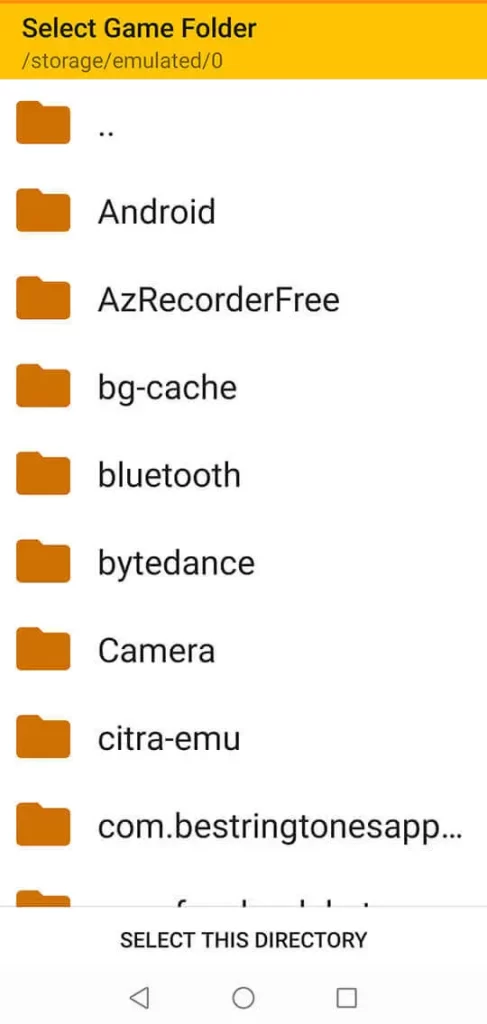 Citra Android select game folder