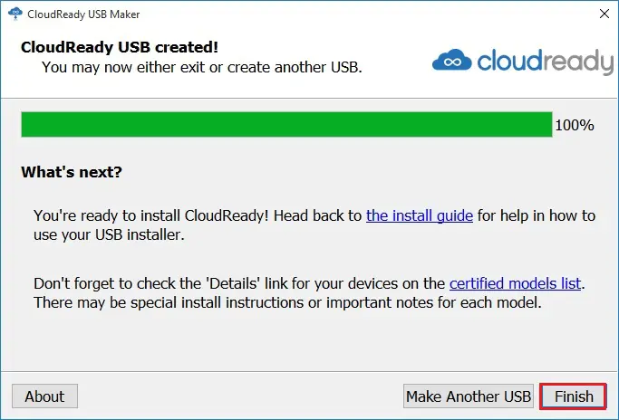 CloudReady USB created