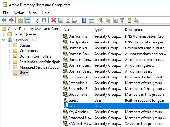 Create user in active directory