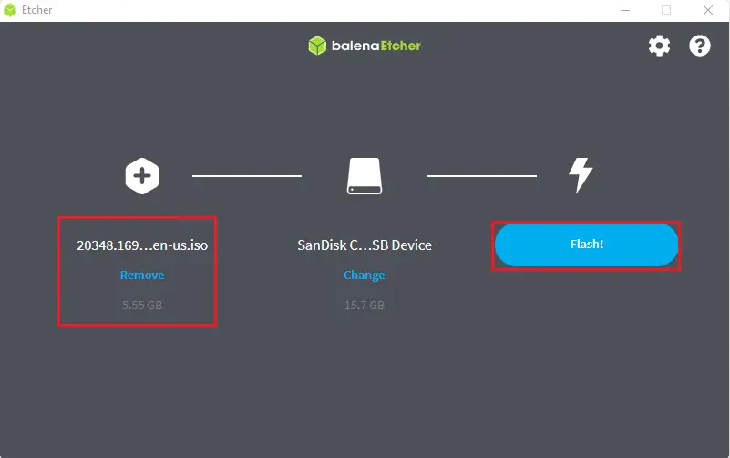 Create bootable USB Balenaetcher