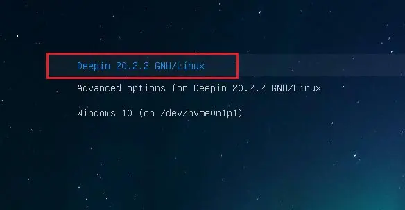 Deepin Boot Menu