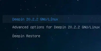 Deepin OS boot menu