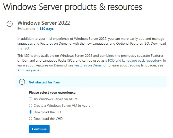 Download Windows Server 2022 ISO