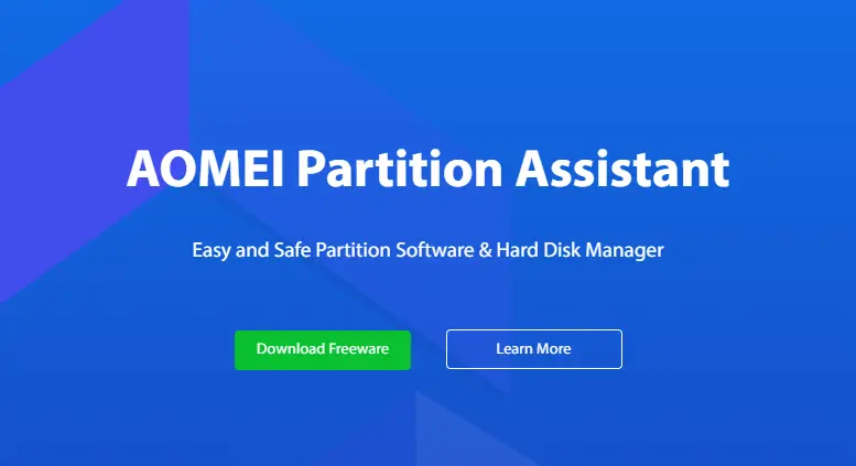 Download freeware AOMEI partition