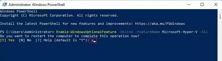 Enable Hyper-V PowerShell