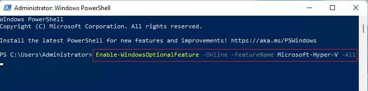 Enable Hyper-V PowerShell