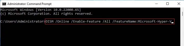 Enable Hyper-V command prompt