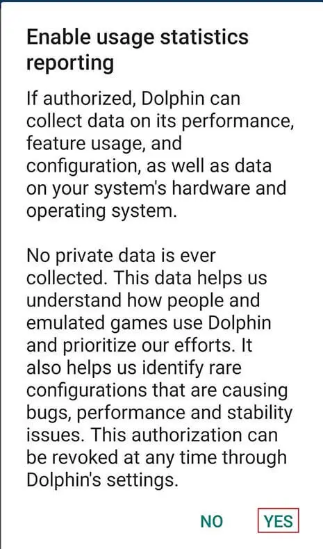 Enable usage statistic reporting