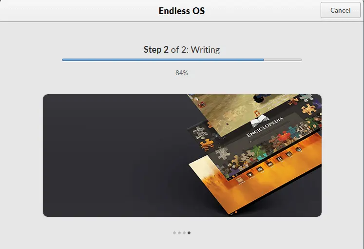 Endless OS USB writing process