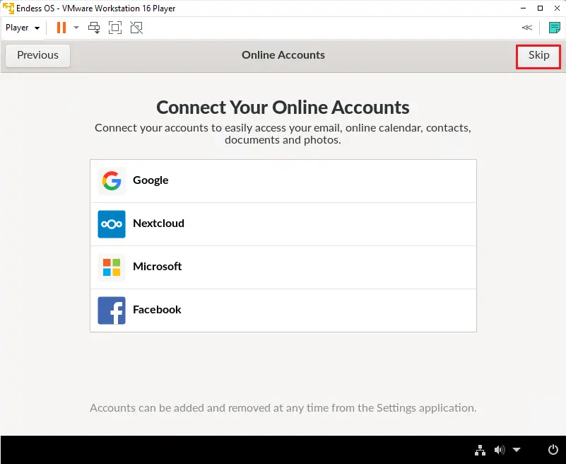 Endless OS online accounts