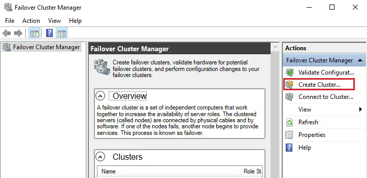 Failover cluster manager