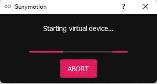 Genymotion starting Virtual Device
